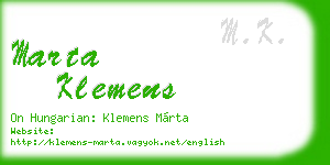 marta klemens business card